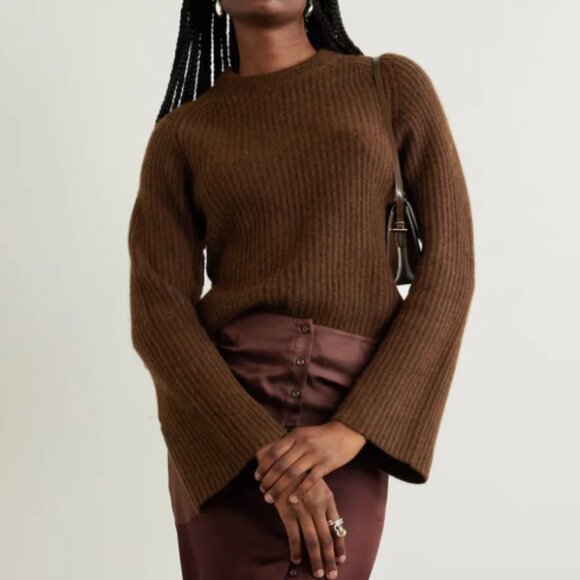 Loulou Studio Sweaters - Loulou Studio Kota Sweater - Chocolate Brown - XS